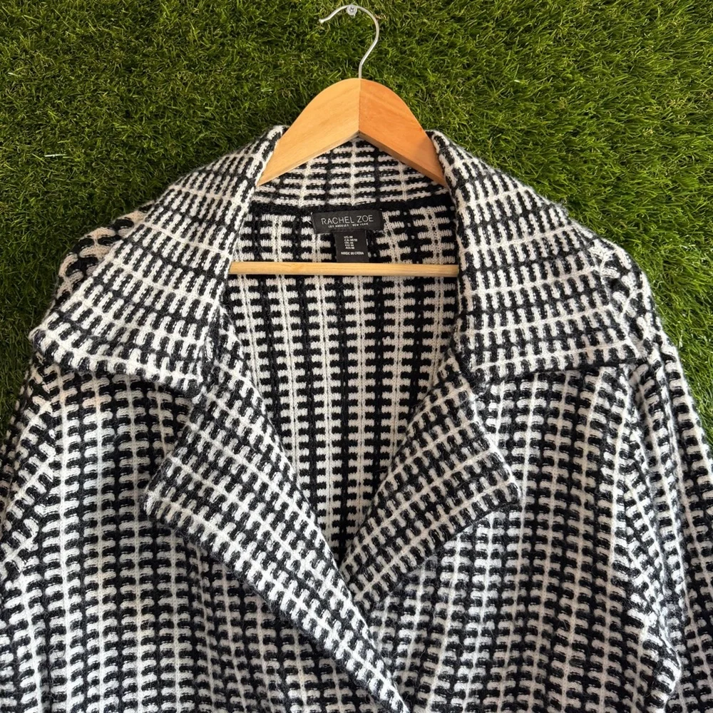Rachel Zoe Patterned Knit Jacket Blazer Textured